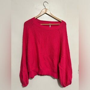 Free people found my‎ friend hot pink balloon sleeve size s sweater